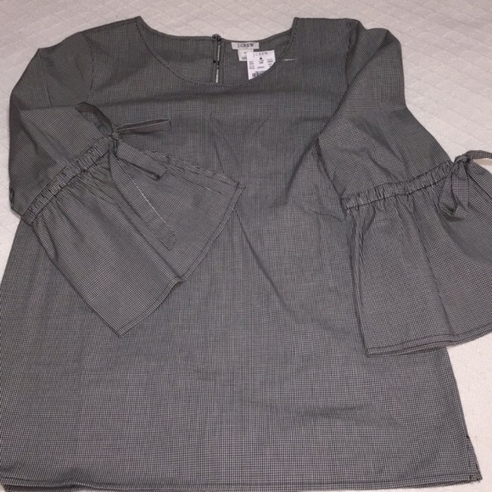 J.Crew Black and White Gingham Blouse